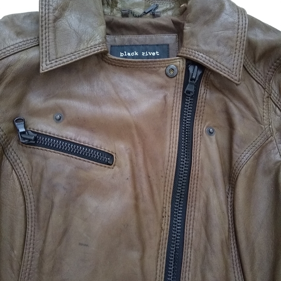 Wilsons Leather asymmetric moto biker jacket - Picture 12 of 12